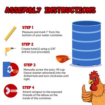 Show full view: Backyard Barnyard Jumbo Automatic Poultry Cup Drinker, 2 count slide 5 of 9