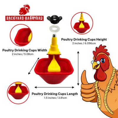 Show full view: Backyard Barnyard No Peck Vertical Poultry Cup Drinker, 4 count slide 3 of 6