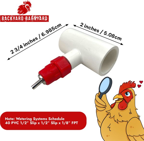 Backyard Barnyard PVC Poultry Nipple Kit, 6 count