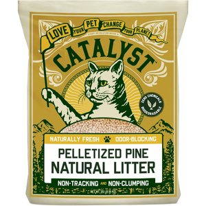 Catalyst Pet Pine Pellet Unscented Non-Clumping Wood Cat Litter, 20-lb bag