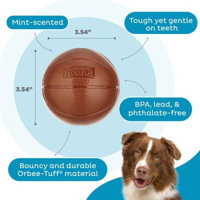 Show full view: Outward Hound Sport Ballz Basketball Durable Treat-Dispensing Fetch Ball Dog Toy slide 3 of 11