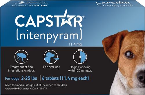 Show full view: Capstar Flea Oral Treatment for Dogs, 2-25 lbs, 6 Tablets + PetArmor 7 Way Dewormer for Hookworms, Roundworms & Tapeworms, 2 count slide 2 of 10