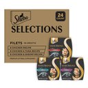Sheba Selections Filets in Broth Chicken with Tuna & Chicken with Shrimp Variety Pack Grain-Free Cat Meal Complement, 1.3-oz tray, case of 24