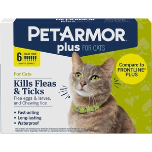 PetArmor Plus Flea & Tick Spot Treatment for Cats, over 1.5 lbs, 6 Doses (6-mos. supply)