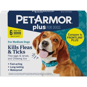 PetArmor Plus Flea & Tick Spot Treatment for Dogs, 23-44 lbs, 6 Doses (6-mos. supply)