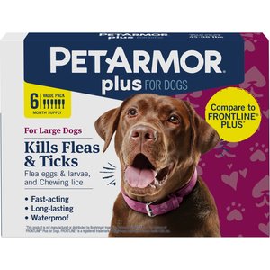 PetArmor Plus Flea & Tick Spot Treatment for Dogs, 45-88 lbs, 6 Doses (6-mos. supply)