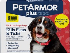 PetArmor Plus Flea & Tick Spot Treatment for Dogs, 89-132 lbs, 6 Doses (6-mos. supply)