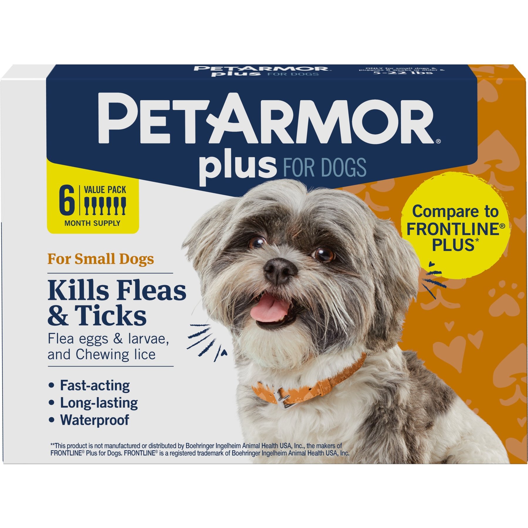 PetArmor Plus Flea & Tick Spot Treatment for Dogs, 5-22 lbs, 12 Doses (12-mos. supply)