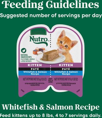 Show full view: Nutro Perfect Portions Kitten Whitefish & Salmon Recipe Pate Wet Cat Food, 2.6-oz, case of 24 twin-packs slide 8 of 11