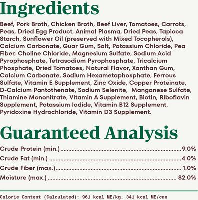 Show full view: Nutro Hearty Stew Adult Chunky Beef, Tomato, Carrot & Pea Canned Wet Dog Food, 12.5-oz, case of 12 slide 7 of 11