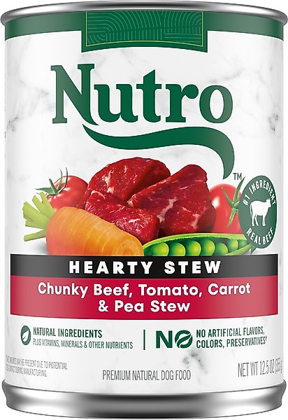NUTRO Hearty Stew Adult Chunky Beef, Tomato, Carrot & Pea
