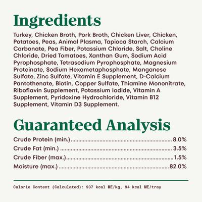 Show full view: Nutro Grain-Free Roasted Turkey, Potato & Pea Stew Cuts in Gravy Adult Wet Dog Food, 3.5-oz, case of 24 slide 7 of 11