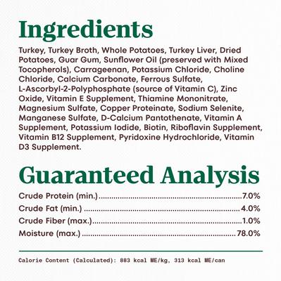 Show full view: Nutro Limited Ingredient Diet Premium Loaf Turkey & Potato Grain-Free Adult Canned Wet Dog Food, 12.5-oz, case of 12 slide 7 of 11