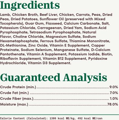 Show full view: Nutro Premium Loaf Savory Lamb, Carrot & Pea Recipe Grain-Free Adult Canned Wet Dog Food, 12.5-oz, case of 12 slide 7 of 11