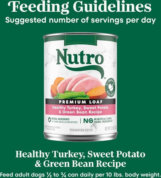 Nutro Premium Loaf Turkey, Sweet Potato & Green Bean Grain-Free Adult Canned Wet Dog Food