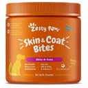 Zesty Paws Skin & Coat Bites Chicken Flavored Soft Chews Omega 3 Fish Oil Supplement for Dogs, 90 count