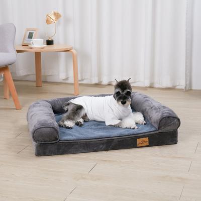 Show full view: BingoPaw Orthopedic Sofa Dog & Cat Bed with Removable Cover, Grey, Medium slide 2 of 10