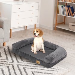 BingoPaw Orthopedic Sofa Dog & Cat Bed with Removable Cover, Grey, Medium