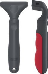 KONG 4-in-1 Interchangeable Dog Brush, Grey/Red, Medium