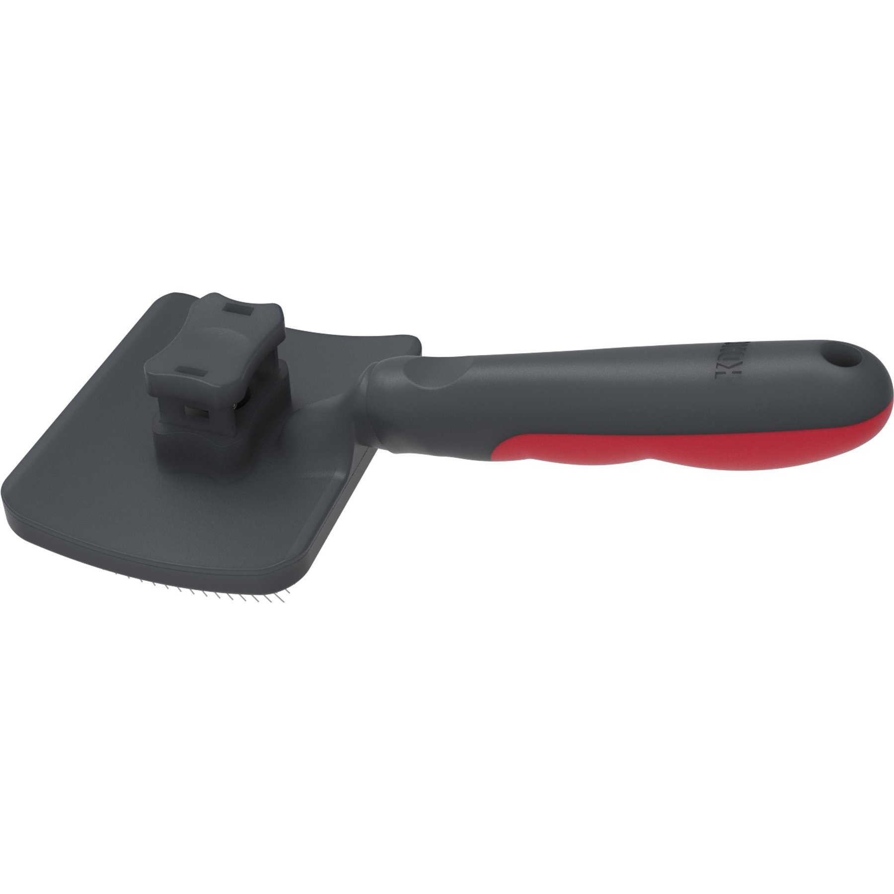 KONG Self-Cleaning Dog Slicker Brush, Grey/Red, Large