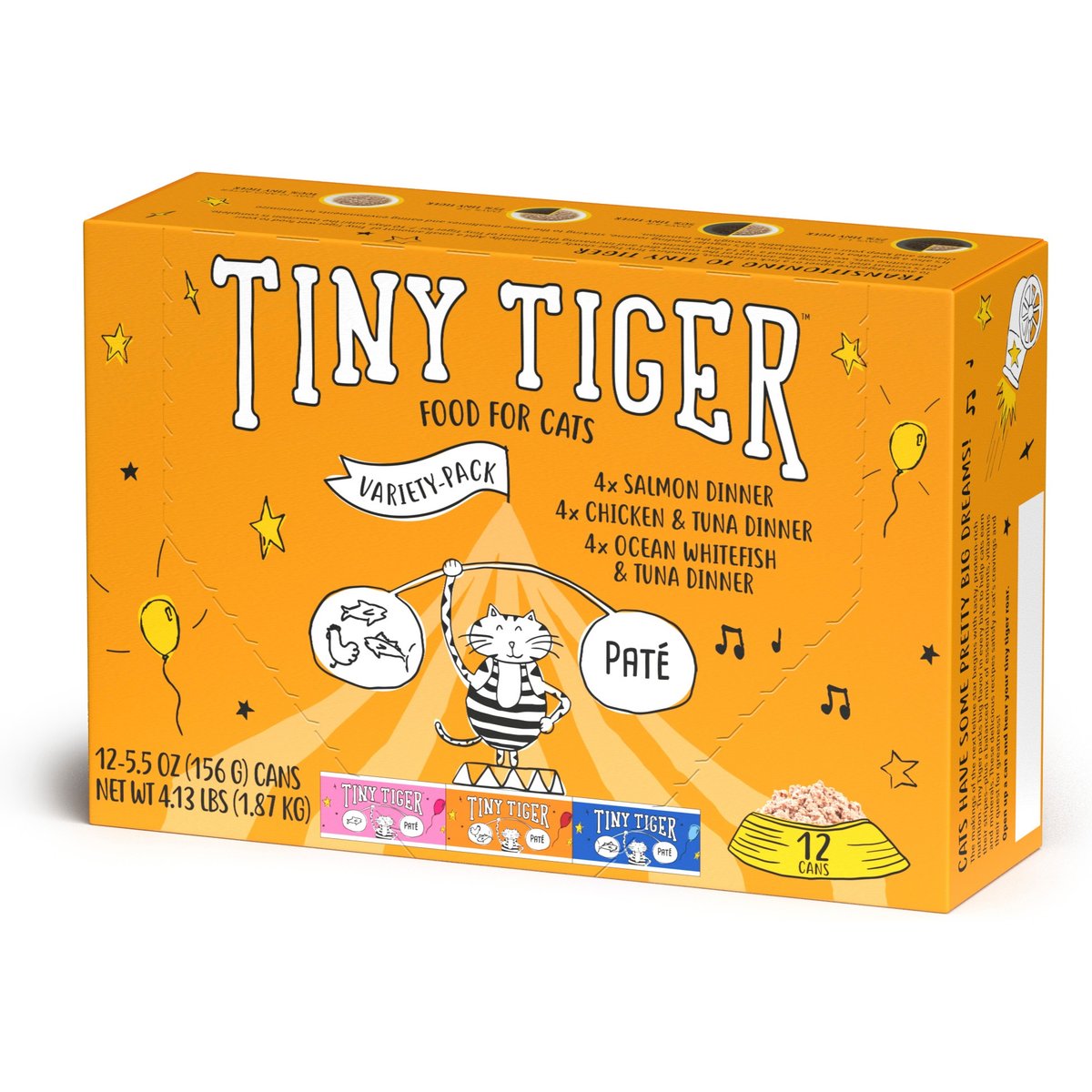 Tiny Tiger Classic Pate Variety Pack Canned Cat Food, 5.5-oz can, case of 12