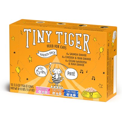 Tiny Tiger Tiny Tiger Classic Pate Variety Pack Canned Cat Food, 5.5-oz can, case of 12
