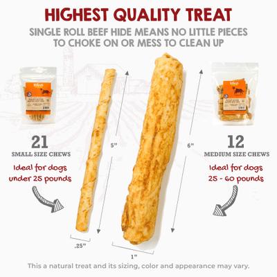 Show full view: Riley's Peanut Butter Basted Beef Hide Natural Dog Chew Treats, Medium, 12 count slide 5 of 9