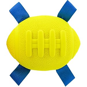 Hartz Dura Play Sports Football Dog Toy, Yellow & Blue, Bacon Scented, 1 count