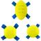 Show in main carousel: Hartz Dura Play Sports Ball Variety Dog Toy, Yellow & Blue, Bacon Scented, 3 count slide 1 of 7