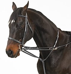 Camelot German Martingale Horse Rein, Black