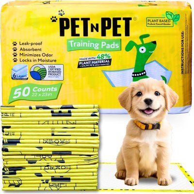 PET N PET PET N PET Plant-Based Puppy Dog Training Potty Pads, 22 x 23-in, 50 count
