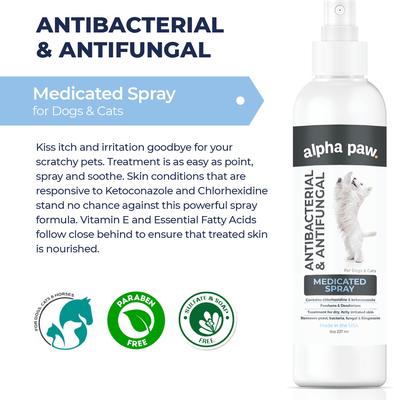 Show full view: Alpha Paw Antibacterial & Antifungal Medicated Dog & Cat Spray, 4-fl oz bottle slide 5 of 8