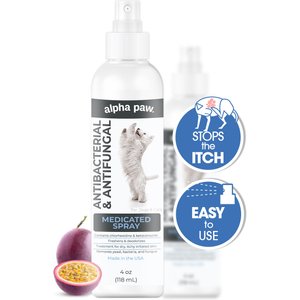 Alpha Paw Antibacterial & Antifungal Medicated Dog & Cat Spray, 4-fl oz bottle