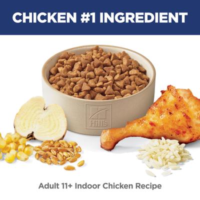 Show full view: Hill's Science Diet Senior Adult 11+ Indoor Age Defying Dry Cat Food, 7-lb bag slide 4 of 13