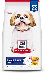 Hill's Science Diet Senior Adult 7+ Small Bites Chicken Meal, Barley & Rice Recipe Dry Dog Food, 33-lb bag