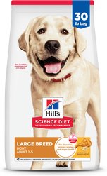 Hill's Science Diet Adult Large Breed Light Weight Management with Chicken Meal & Barley Dry Dog Food, 30-lb bag