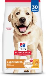 Hill's Science Diet Adult Large Breed Light Weight Management with Chicken Meal & Barley Dry Dog Food, 30-lb bag