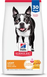 Hill's Science Diet Adult Light Weight Management Small Bites with Chicken Meal & Barley Dry Dog Food, 30-lb bag
