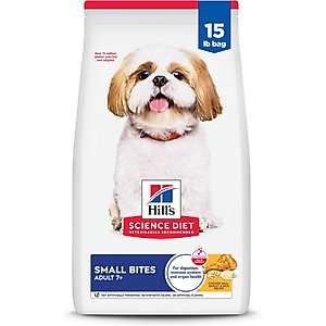 Hill's Science Diet Senior Adult 7+ Small Bites Chicken Meal, Barley & Rice Recipe Dry Dog Food, 15-lb bag