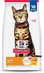Hill's Science Diet Adult Light Weight Management Chicken Recipe Dry Cat Food, 16-lb bag slide 1 of 9