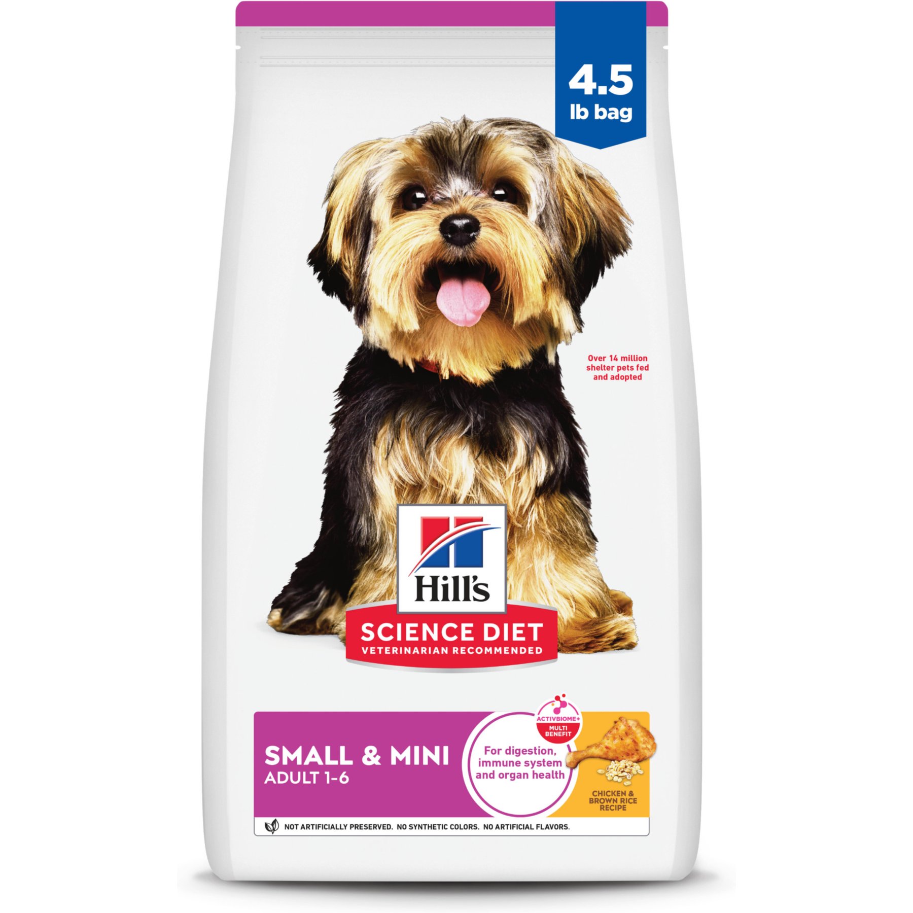 Hill's Science Diet Adult Small Breed & Mini Breed Chicken Meal & Rice Recipe Dry Dog Food, 4.5-lb bag