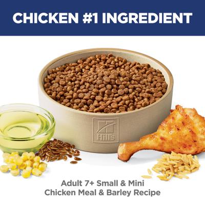 Show full view: Hill's Science Diet Senior Adult 7+ Small Breed & Mini Breed Chicken Meal, Barley & Brown Rice Recipe Dry Dog Food, 4.5-lb bag slide 4 of 13