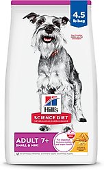 Hill's Science Diet Senior Adult 7+ Small Breed & Mini Breed Chicken Meal, Barley & Brown Rice Recipe Dry Dog Food, 4.5-lb bag