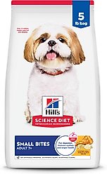 Hill's Science Diet Senior Adult 7+ Small Bites Chicken Meal, Barley & Rice Recipe Dry Dog Food, 5-lb bag