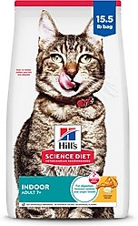 Hill's Science Diet Senior Adult 7+ Indoor Chicken Recipe Dry Cat Food, 15.5-lb bag