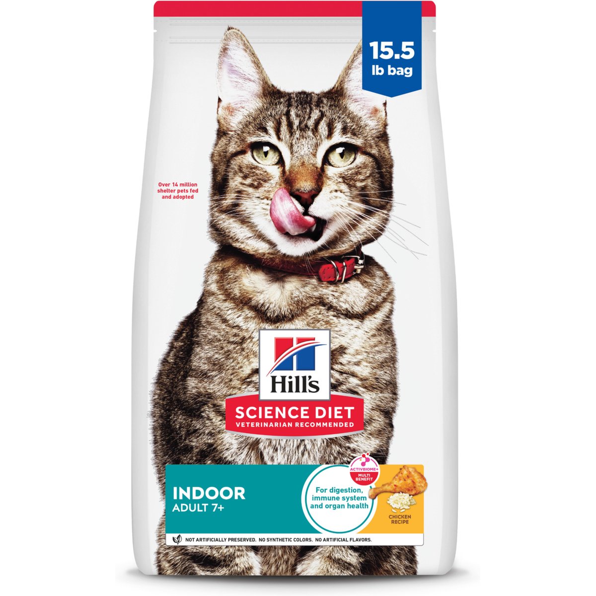 Hill's Science Diet Senior Adult 7+ Indoor Chicken Recipe Dry Cat Food, 15.5-lb bag