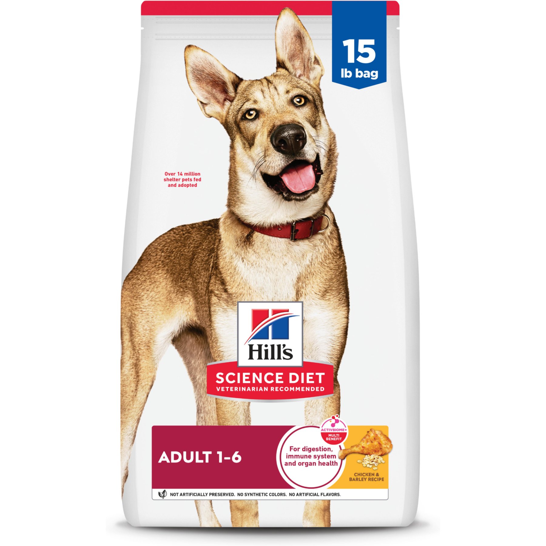 Hill's Science Diet Adult 1-6 Chicken & Barley Recipe Dry Dog Food, 15-lb bag