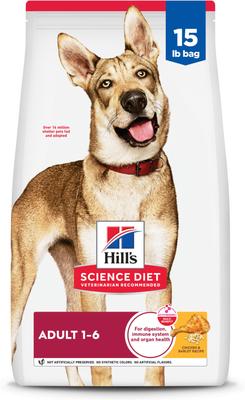 Hill's Science Diet Adult 1-6 Chicken & Barley Recipe Dry Dog Food, 15-lb bag