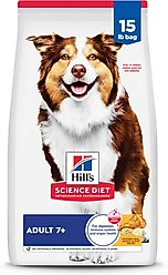 Hill's Science Diet Senior Adult 7+ Chicken Meal, Rice & Barley Recipe Dry Dog Food, 15-lb bag