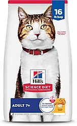 Hill's Science Diet Senior Adult 7+ Chicken Recipe Dry Cat Food, 16-lb bag